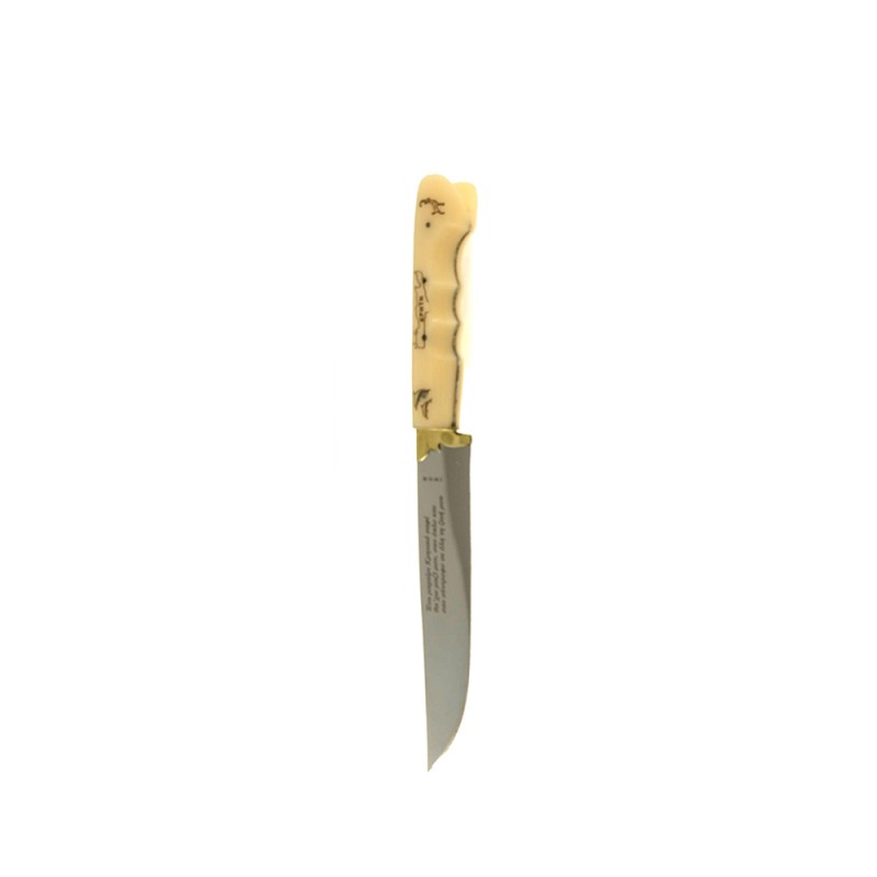  Cretan handmade knife with white plastic handle (31 cm, 3 mm blade) N8