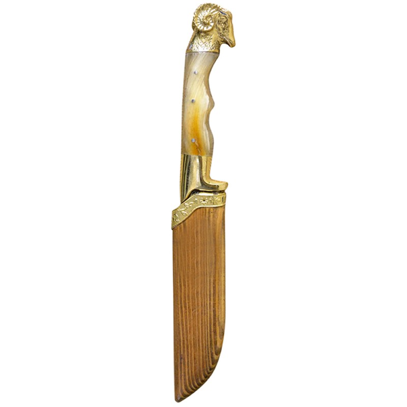 Κρητικό Χειροποίητο μαχαίρι ΚΡΙΟΣ με εγγύηση & κεράτινη ή κοκάλινη λαβή (27,5 εκ., λάμα 6χιλ) Ν7
