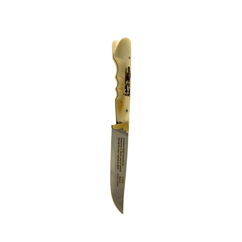 Κρητικό χειροποίητο μαχαίρι με εγγύηση και κοκάλινη λαβή (21,5 εκ., λάμα 2 χιλ.) Ν4