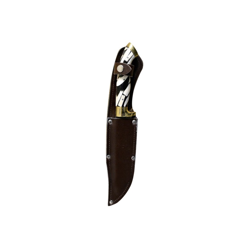 Κρητικό Χειροποίητο μαχαίρι ΚΑΜΑ με εγγύηση και κεράτινη ή κοκάλινη λαβή σε δερμάτινη θήκη (27 εκ., Λάμα 3χιλ) Ν1