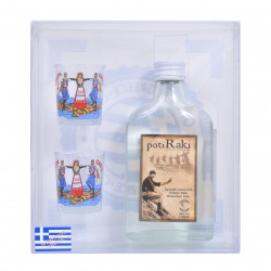  Gift set in plastic transparent box with 2 spitz and one rack flask 200ml