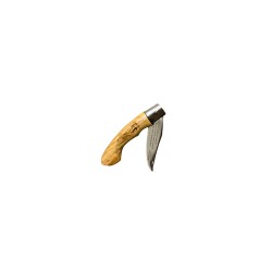 Κρητικός χειροποίητος σουγιάς με εγγύηση, ασφάλεια και λαβή από ξύλο ελιάς ( 18 εκ.) Ν1