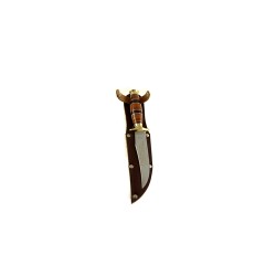 Cretan handmade dagger with a leather handle in a leather case (19.5 cm, Lama 2 mm) N1