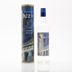 Ouzo Parthene 500ml in a cylindrical box