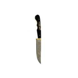 Κρητικό χειροποίητο μαχαίρι με εγγύηση και μαύρη πλαστική λαβή (16,5 εκ., λάμα 1 χιλ.) Ν1