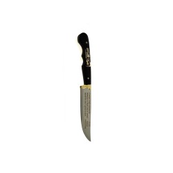 Cretan handmade knife with a guarantee and a black plastic handle