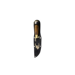  Cretan Handmade MOKA dagger with safety and handle from aspalathos in leather case (19,5 cm, Lama 2 mm) N1