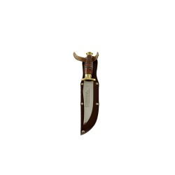  Cretan hand-made dagger with a leather handle in a leather case (24.5 cm, Lama 3 mm) N2