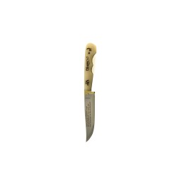 Κρητικό χειροποίητο μαχαίρι με εγγύηση και άσπρη πλαστική λαβή (18,5 εκ., λάμα 1 χιλ.) Ν2