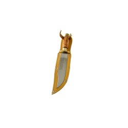 Cretan handmade dagger with olive wood handle in a leather case (27 cm, Lama 3 mm) N3